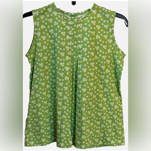 Alice Kathleen & Company Green Floral Sleeveless Top Size 12